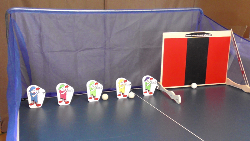 JUNIOR Returnboard mit 5 Spielen incl. Ballfangnetz